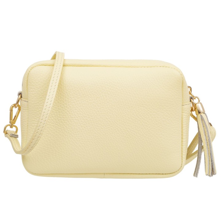 Kaletnik férfi táska, Balena modell, valódi bőr, sárga, levehető pánttal