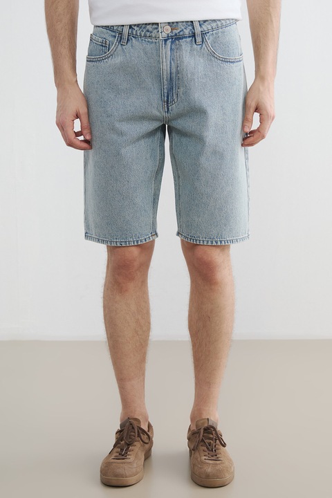 LC WAIKIKI, Bermude din denim cu talie medie, Albastru deschis