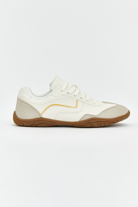 LC WAIKIKI, Pantofi sport de piele ecologica, Alb/Bej deschis