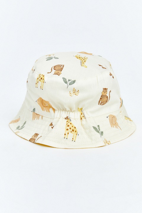 LC WAIKIKI, Palarie bucket de bumbac cu model, Crem