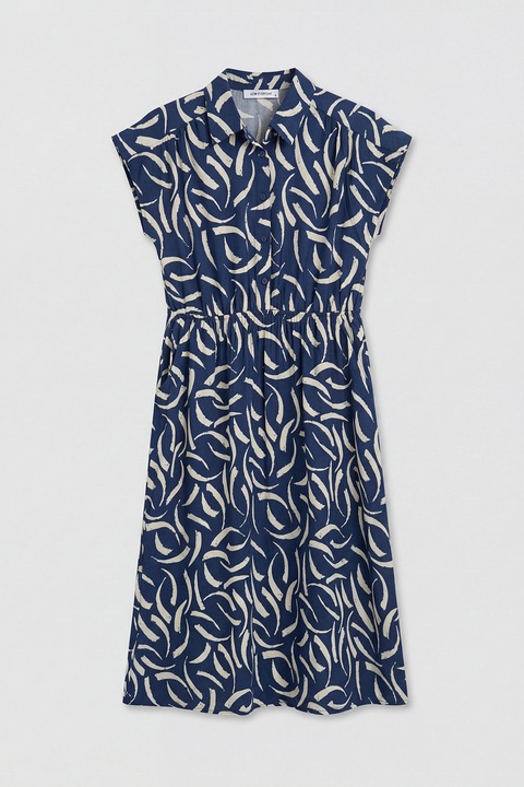 LC WAIKIKI, Rochie cu model si guler, Bleumarin