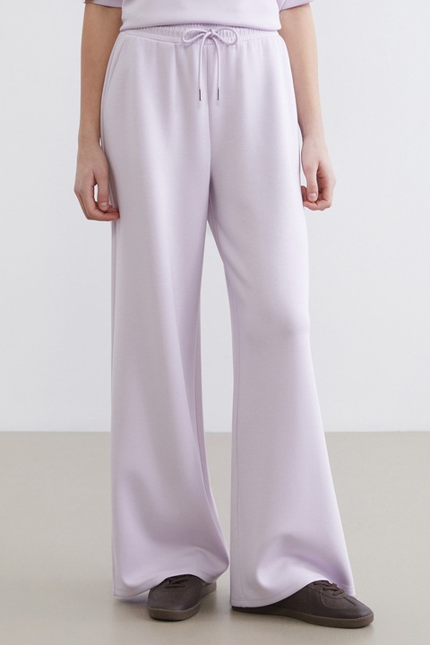 LC WAIKIKI, Pantaloni de trening cu croiala ampla si talie inalta, Lila