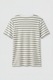 LC WAIKIKI, Tricou din amestec de bumbac cu model in dungi, Kaki inchis/Alb murdar