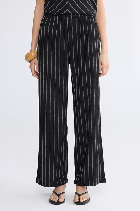 LC WAIKIKI, Pantaloni ampli in dungi, Alb/Negru