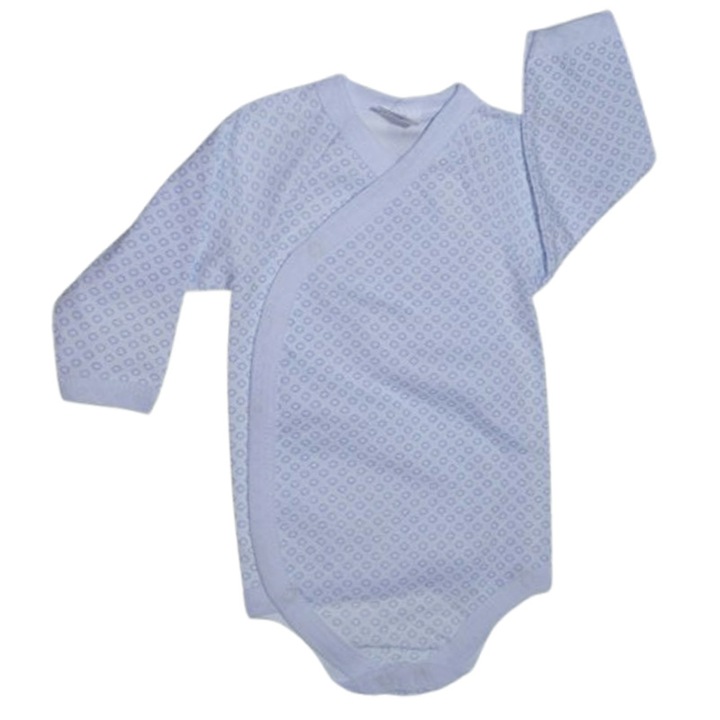 Body cu maneca lunga, pentru bebelusi, Mini Junior BDY0704, Alb 74 CM