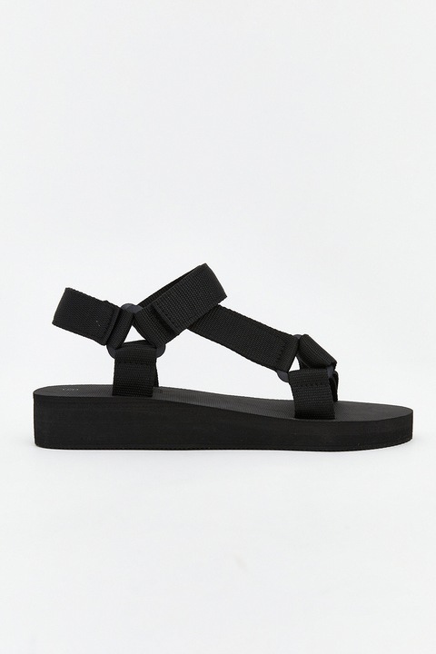 LC WAIKIKI, Sandale wedge textille, Negru