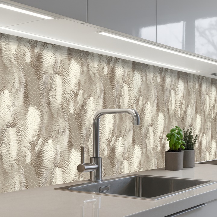 Декоративен кухненски панел OnlyWow, против пръски, топлоустойчив, стъклен вид, 300x80 см