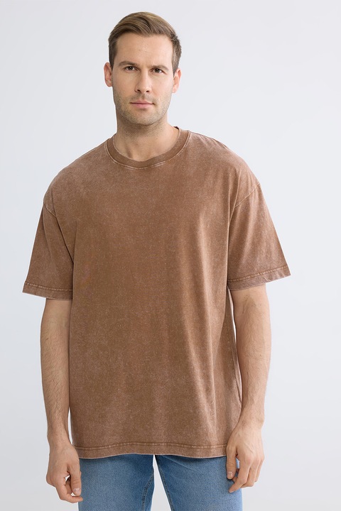 LC WAIKIKI, Tricou lejer de bumbac, Maro deschis melange