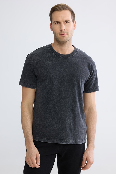 LC WAIKIKI, Tricou lejer de bumbac, Negru stins