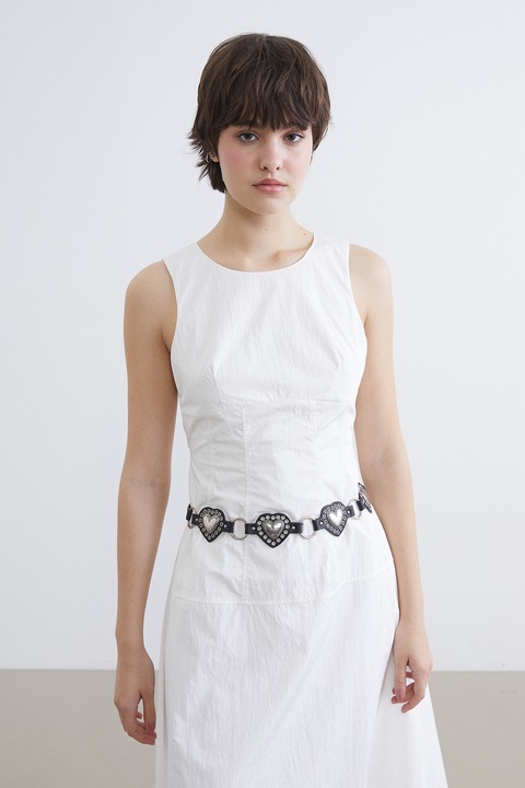 LC WAIKIKI, Rochie fara maneci cu decolteu la baza gatului, Alb optic