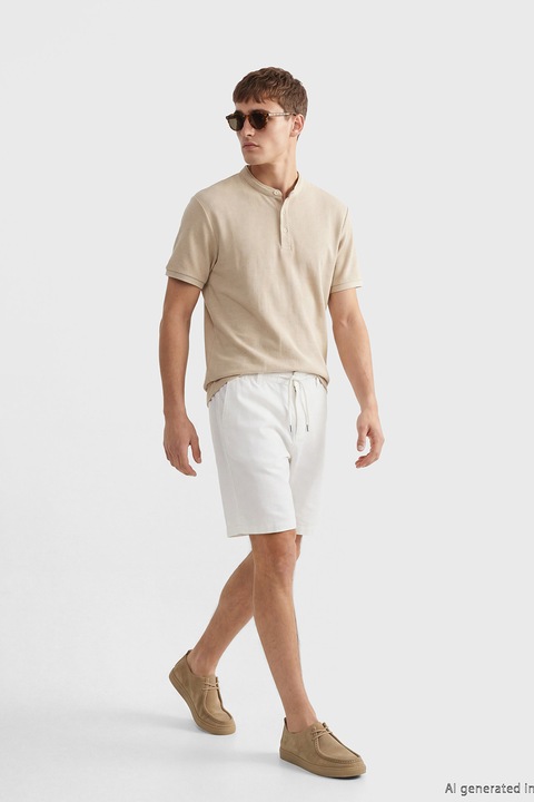 LC WAIKIKI, Bermude chino cu snur, Alb optic