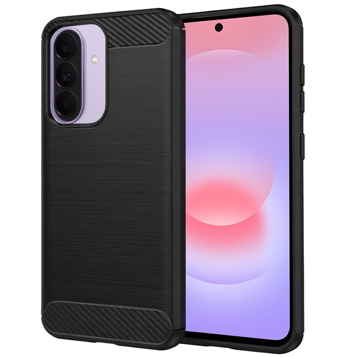 Husa Carbon pentru Samsung Galaxy A37 5G / A36 5G / A56 5G, Silicon TPU Durabil, Protectie sporita, Rezistenta la socuri, Grip Anti-Alunecare, Neagra