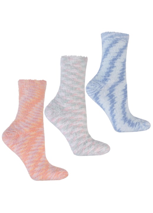 Sosete dama Moraj, set 3-pak, lungi, roz, albastru, mint, 35-38