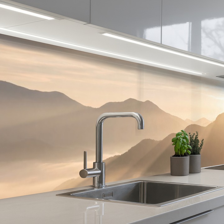 Panou decorativ bucătărie OnlyWow, antistropi, termorezistent, 300x60cm