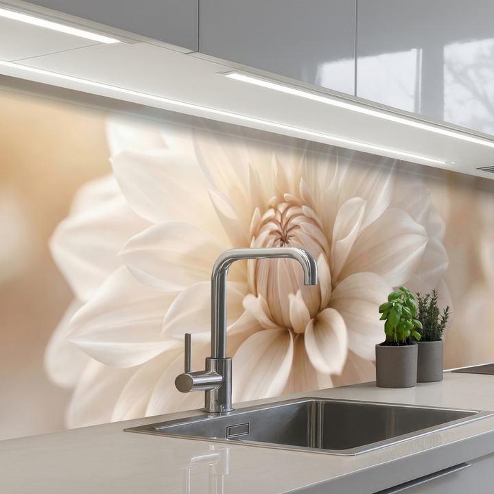 Panou decorativ bucătărie antistropi OnlyWow termorezistent 250x60cm, autoadeziv, aspect de sticlă