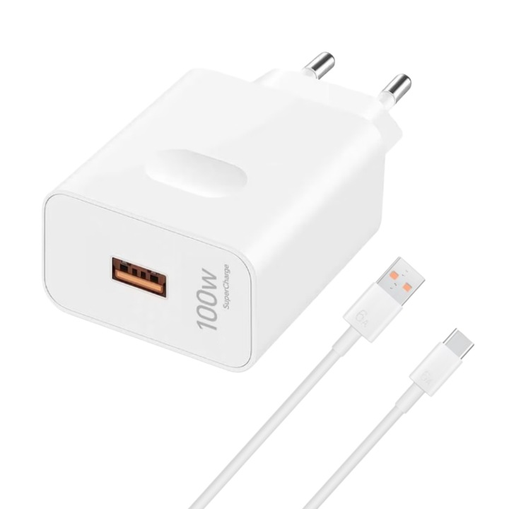 Reimungkot SuperCharge 100W telefontöltő, fehér, USB-C kábellel, Honor kompatibilis