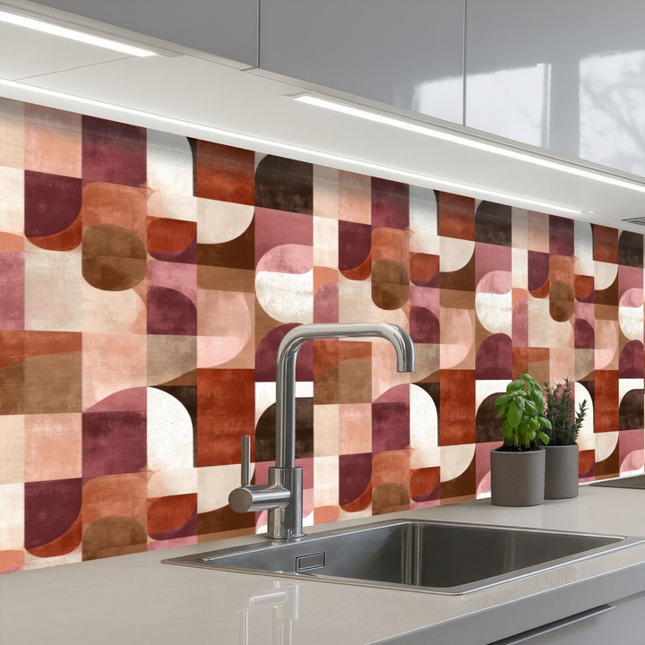 Декоративен панел, OnlyWow, защита за готварска печка, топлоустойчив, 200x80см, самозалепващ се