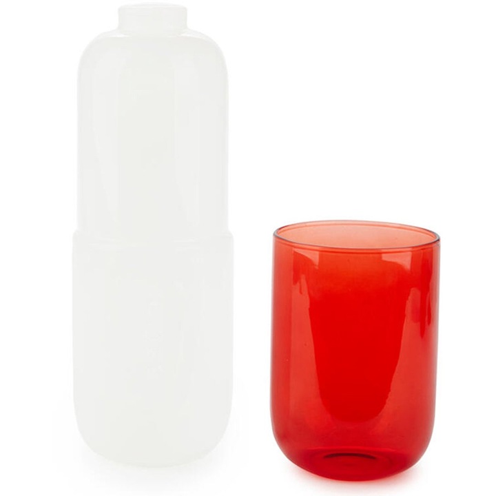 Set sticlă și pahar Pill, Balvi, plastic, 550 ml