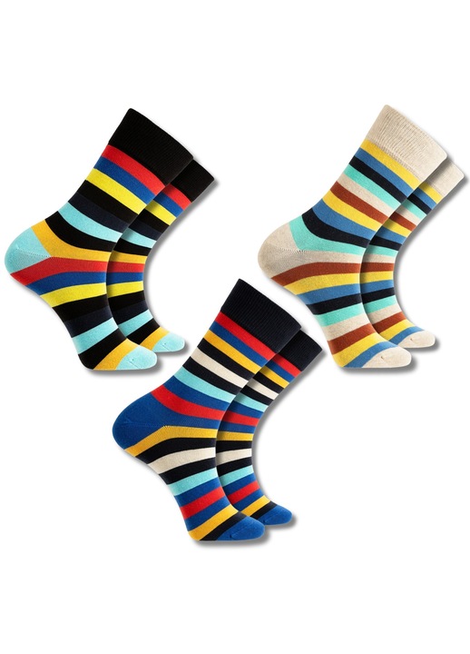 Sosete barbati Moraj, set 3 par, dungi colorate, 43-45