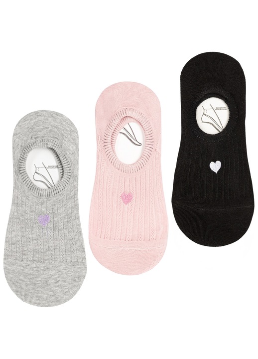 Sosete dama Moraj, set 3-perechi, balerini, design inimioare, 38-41