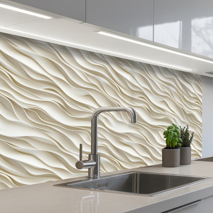 Panou decorativ bucătărie OnlyWow, antistropi, termorezistent, 100x60 cm, autoadeziv