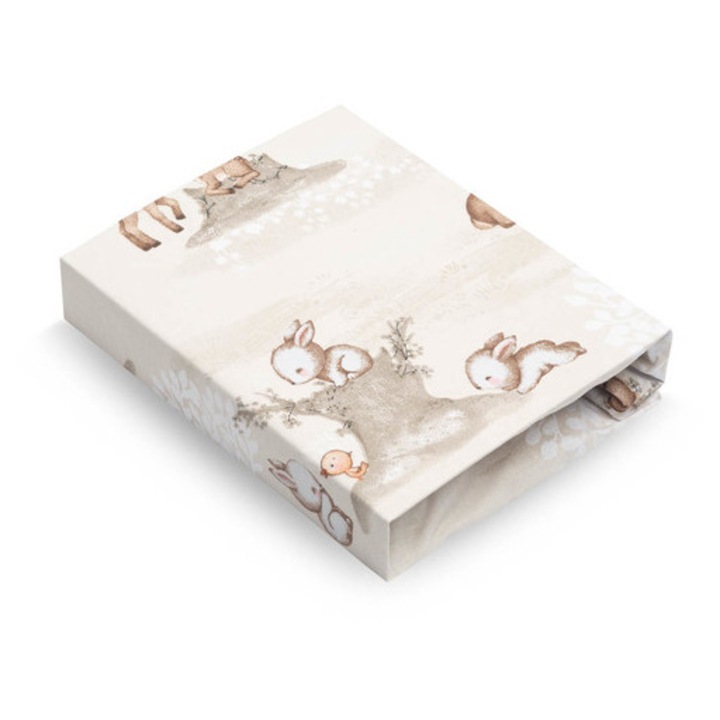 Cearceaf imprimat, Sensillo, 100% bumbac, 120x60cm, colorat