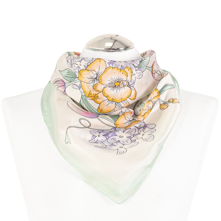 Sal Dama Moraj, Motif Floral, 68x68cm, Poliester