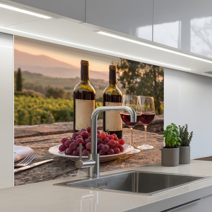 Panou decorativ antistropi OnlyWow, termorezistent, 100x80 cm, autoadeziv, aspect de sticlă