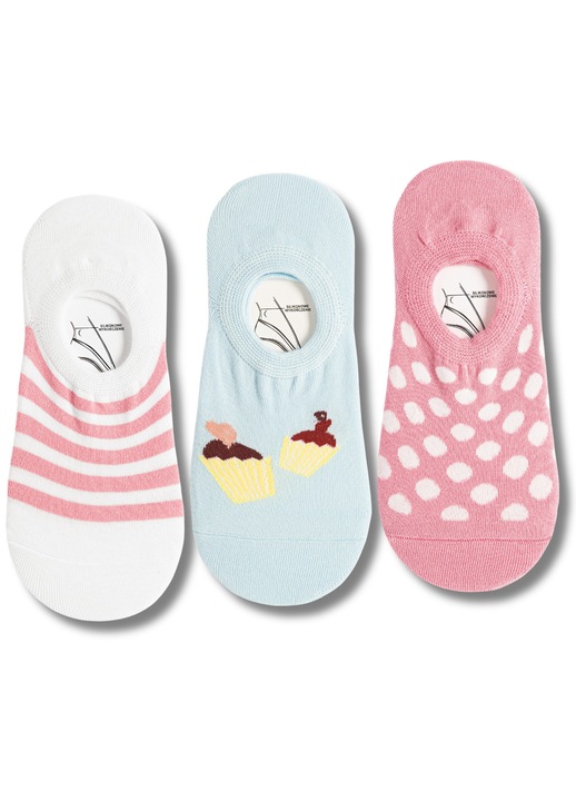 Sosete dama Moraj, set 3 perechi, design cu motiva babeca, pastel albastru, 35-38