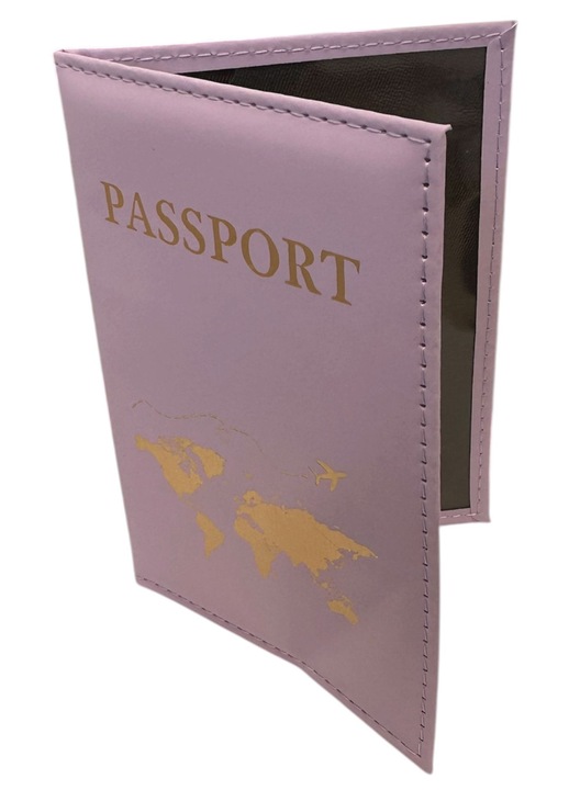 Husa pentru pasaport world cu compartimente material PU, mov