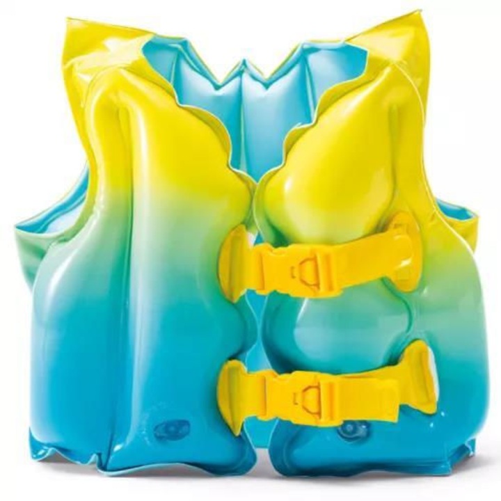 Intex felfújható úszómellény, 2 állítható csat, 41 x 30 cm, 3-5 éves korig, Neon sárga