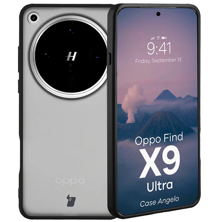 Husa Bizon Case Angelo pentru Oppo Find X9 Ultra, Colorata cu rama neagra