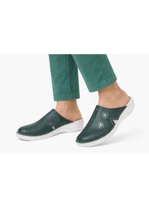 Saboti medicali dama din piele naturala Med-Line 200293, Verde, 38