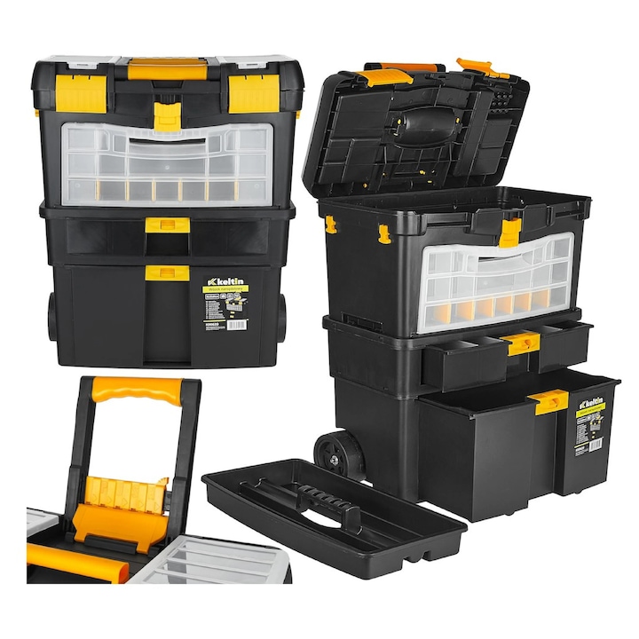 Carucior pentru scule cu organizator detasabil din plastic, Keltin K00620