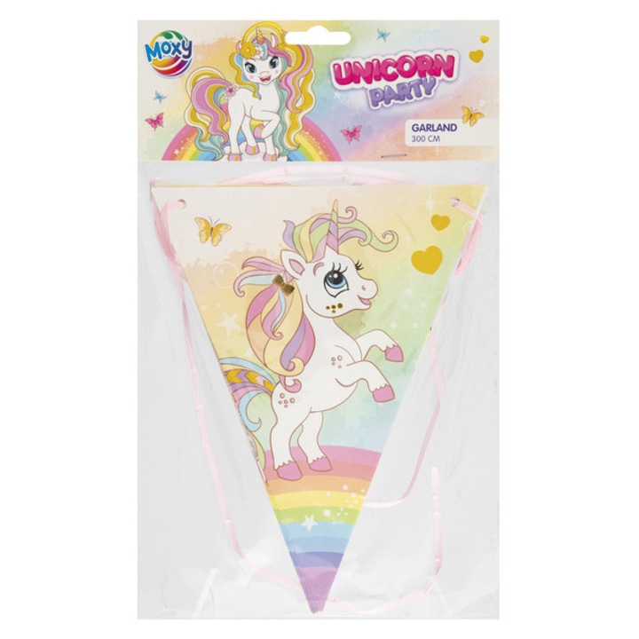 Girlanda de hârtie cu unicorni, Grafix, 3 m, 7 stegulețe