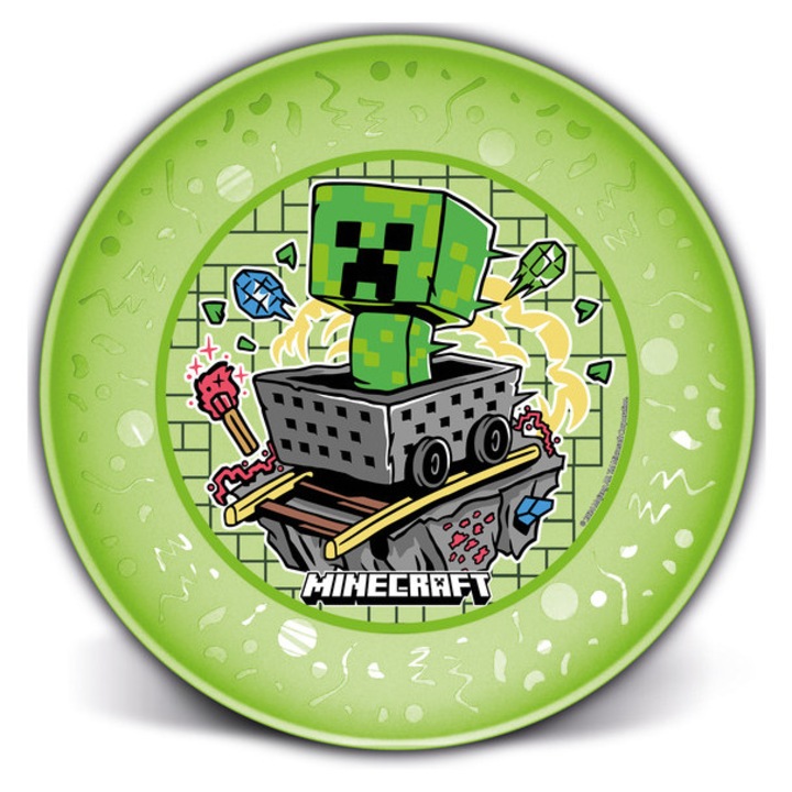 Пластмасова плоска чиния Minecraft
