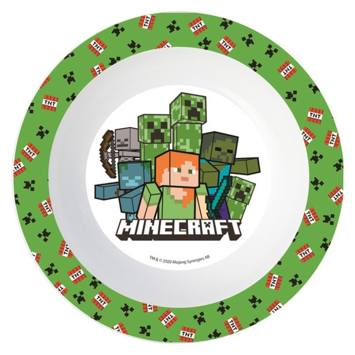 Дълбока чиния за микровълнова, Minecraft, пластмасова, без BPA, 20x20x7cm