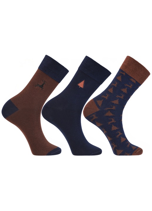 Sosete barbati Moraj set 3-pari design festiv, multicolor, 39-42