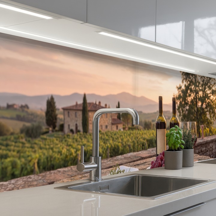 Panou decorativ, OnlyWow, antistropi, termorezistent, aspect de sticla, 250x60cm