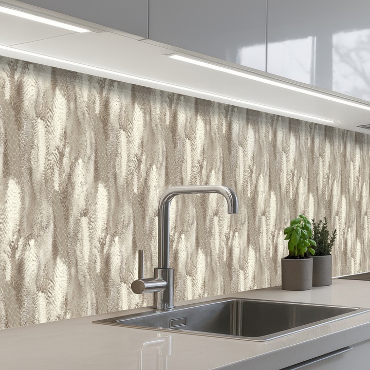 Panou decorativ OnlyWow, antistropi, termorezistent, aspect de sticla, 450x60cm