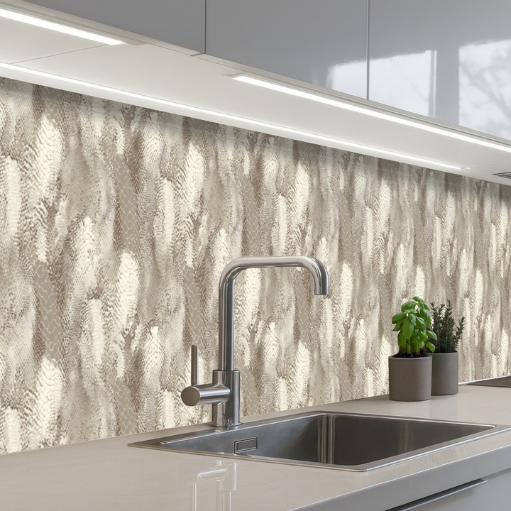 Panou decorativ bucatarie OnlyWow, antistropi, termorezistent, 500x80cm