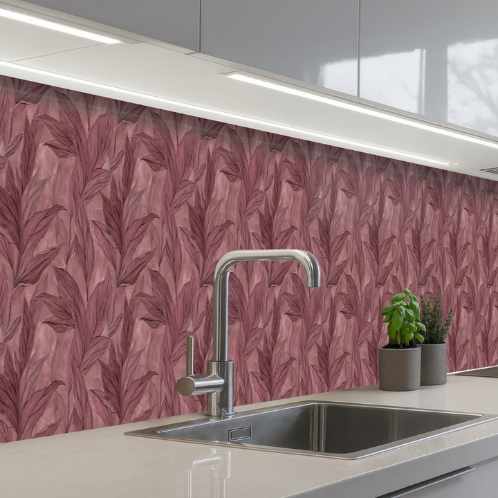 Panou decorativ bucătărie OnlyWow, antistropi, termorezistent, 500x60cm