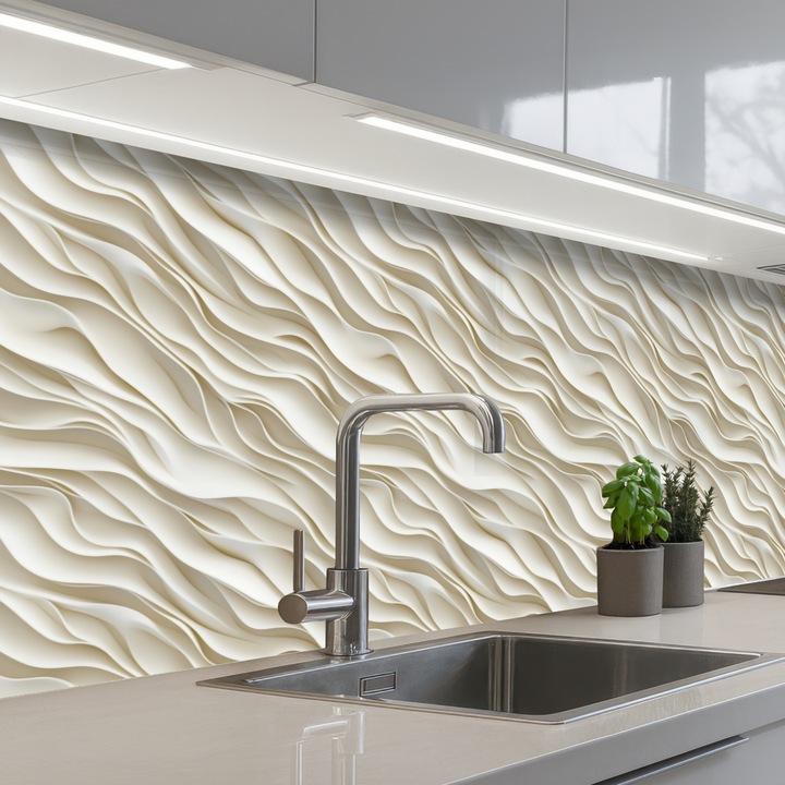 Panou decorativ bucătărie OnlyWow, antistropi, termorezistent, 200x60 cm