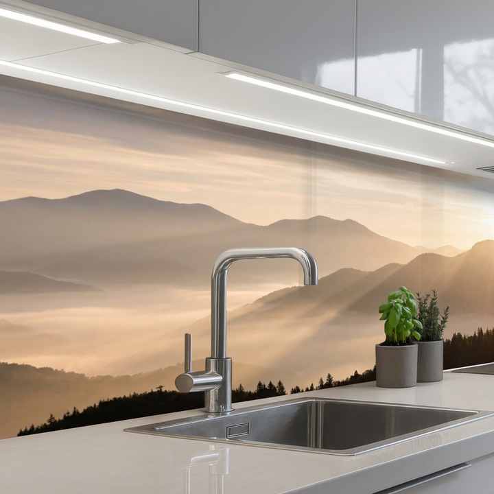 Panou decorativ, OnlyWow, protecție aragaz, antistropi, termorezistent, 200x60cm