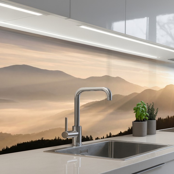 Panou decorativ bucatarie OnlyWow, antistropi, termorezistent, 250x80cm