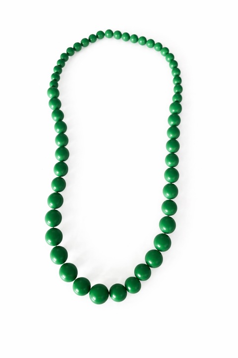 Colier Verde Elegant cu Margele Graduare – Accesoriu Statement Office & Casual Chic