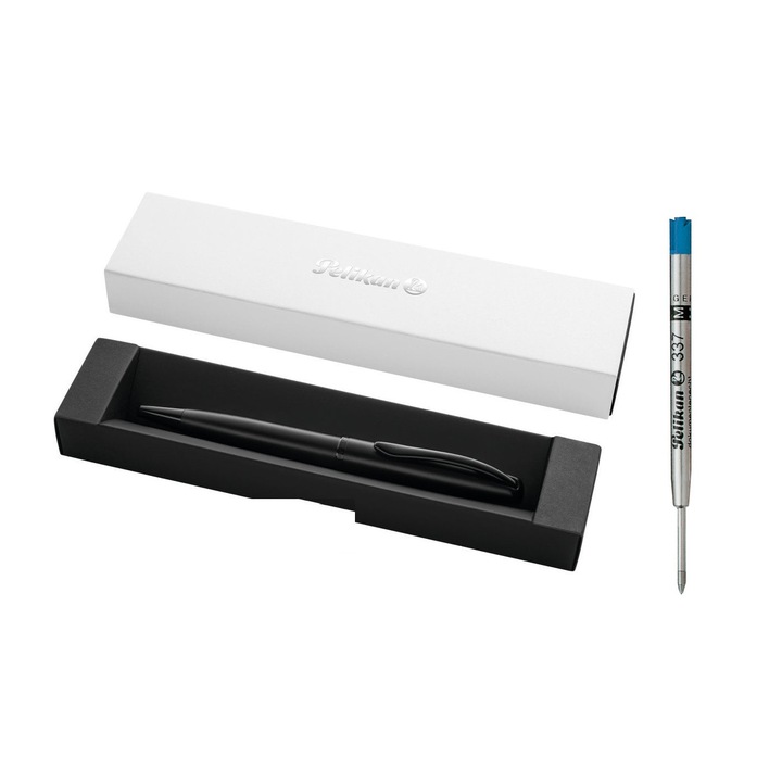 Pix Jazz Noble Elegance K36, negru perlat, in cutie eleganta pentru cadou + rezerva pentru pix, Pelikan