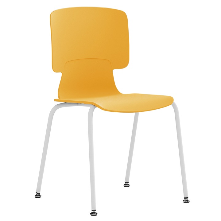 Scaun vizitator Mobman Niva, sezut ergonomic, structura metalica, Galben