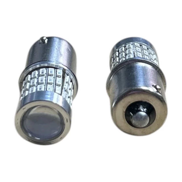 Set Becuri LED Frana 1156 cu 57 LED-uri – Rosu Intens, Iluminare Puternica, Durata Lunga de Viata