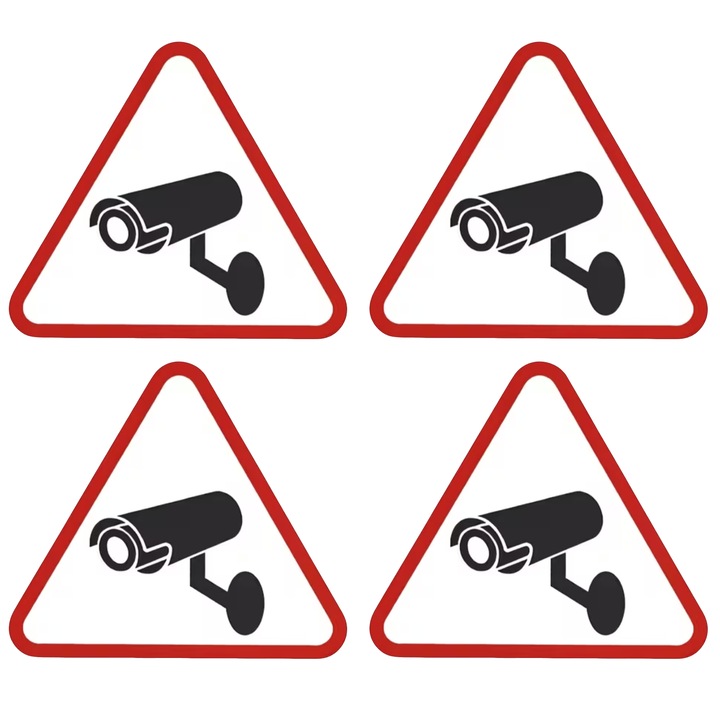 Set 4 stickere rezistente, pentru taxi si ride sharing, supraveghere video, 10cm